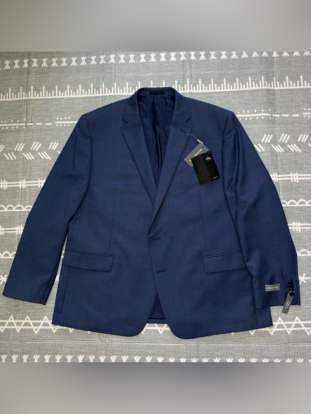 Michael Kors Kaplan Navy Blue Classic Two-Button Blazer - Picture 3 of 12